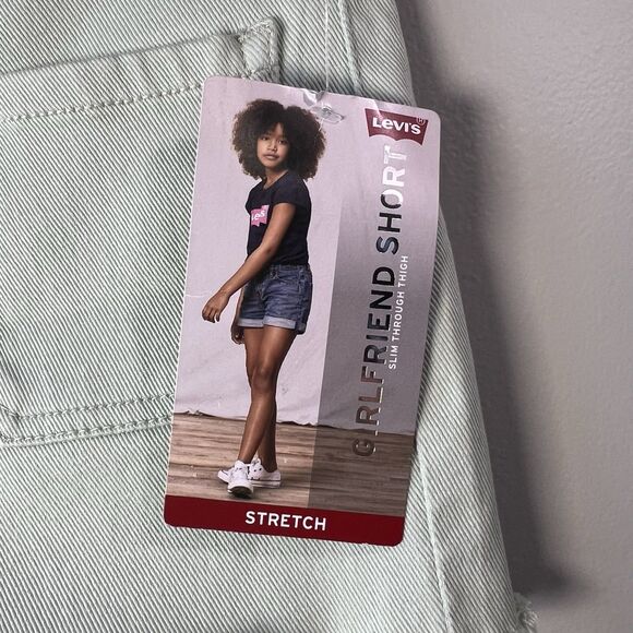 Levi's Stretch Girlfriend Shorts, Mint Green, Size 10 Reg - Picture 3 of 15